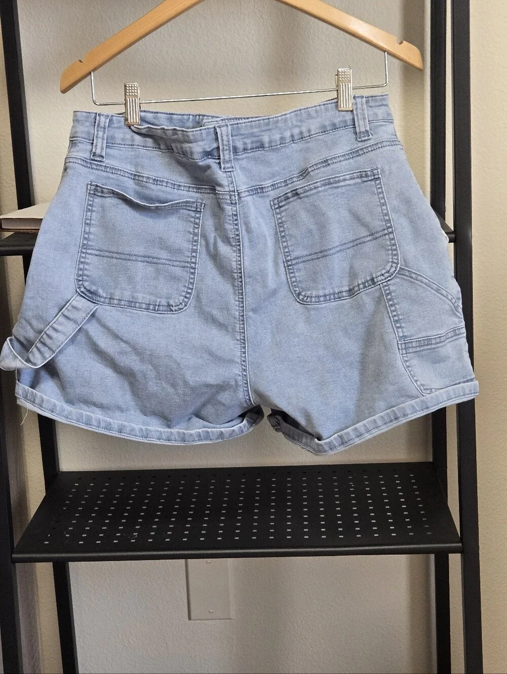 Light Wash Denim Carpenter Style Shorts